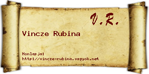 Vincze Rubina névjegykártya