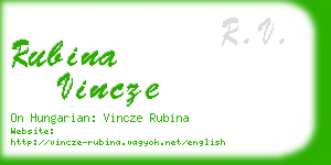 rubina vincze business card